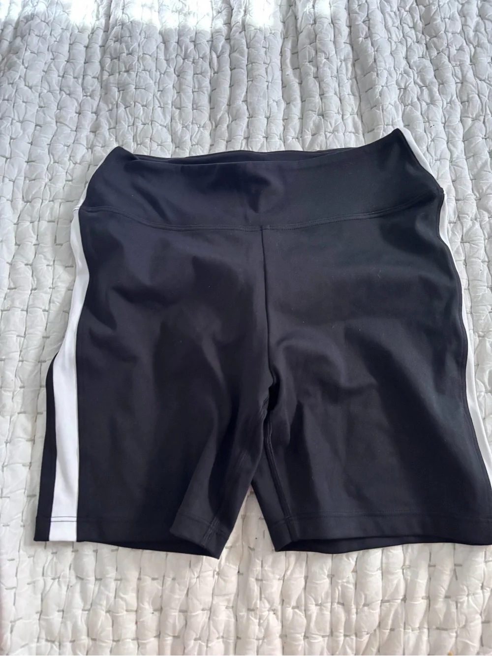 PINK Victoria's Secret Black Bike Shorts with White Side Panels